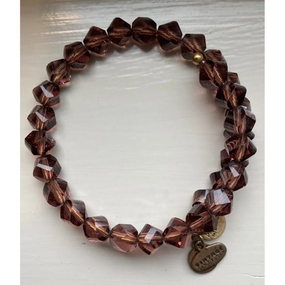 Alex & Ani Bracelet Mirage Wrap Plum Purple Glass Beads Vintage 66 Pristine! - Picture 5 of 6
